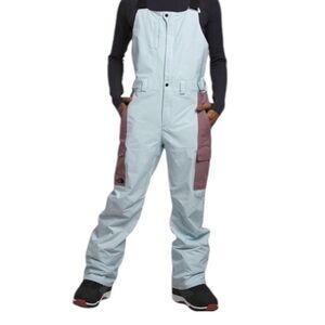 The North Face Freedom Waterproof Shell Ski snowboard Bibs Pants - Ice Cap
